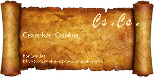 Csurka Csaba névjegykártya
